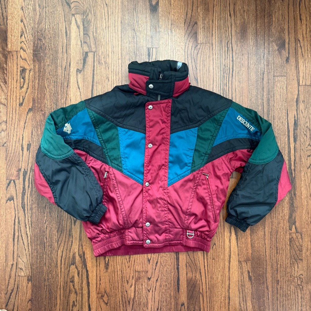 Vintage Descente‎ Ski Puffer Jacket Mens Size M Colorblock 90s Retro SnowBoard